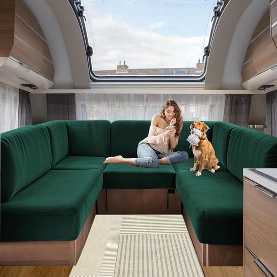 Bankhoes Bankstel - Meubelbeschermer Hoezen - Interieur Vernieuwen - Elastische Band - W60-90cm D30-55cm - Groen