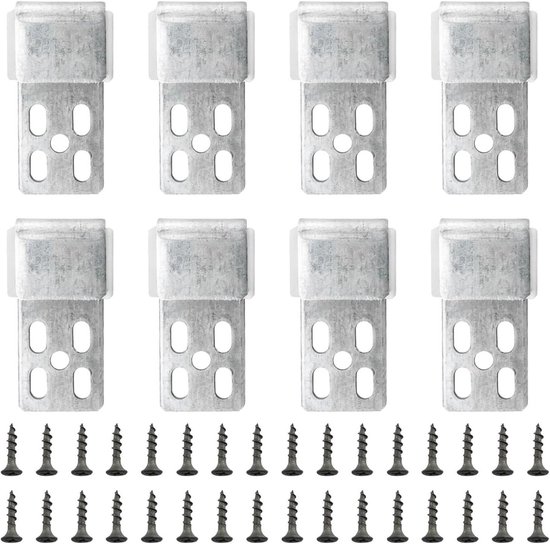 Bankveer Reparatie Kit - Bankclips Sofa - Bank Herstellen - Gemaakt van Gelegeerd Metaal - 8 Stuks - Zilver Wit