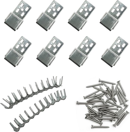 Bankveer Reparatie Kit - Meubelveren Clips - Bank Herstellen - Stevig IJzer Materiaal - 8 Stuks - Zilver van Merkloos