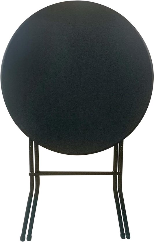 Bartafel - Staande tafel - Borrelen en eten - Stabiele metalen frame - 80x110cm - Zwart