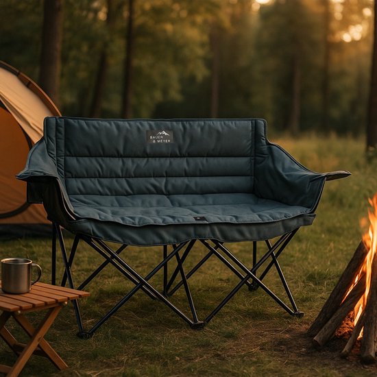 BAUER & MEYER Campingstoel XL - opvouwbaar - 2 personen - 300 kg - C610 Grijs