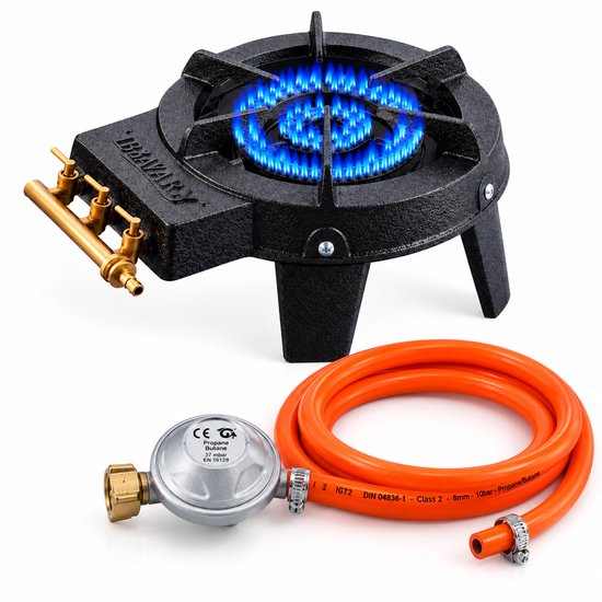 Bavary Ringbrander - Gasbrander Set met Gasslang & Regelaar