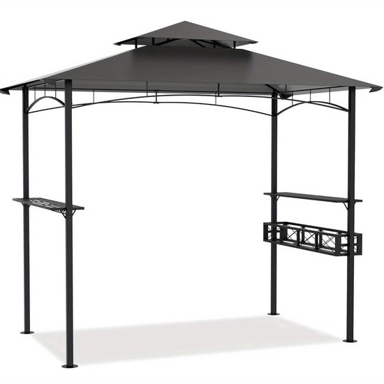 BBQ Partytent – Tuin Overkapping – Garden Tent – Feest Tent – Bar Tent – Grijs – Inclusief Bar Met Opbergruimte – Weerbestendig En Stevig van Merkloos