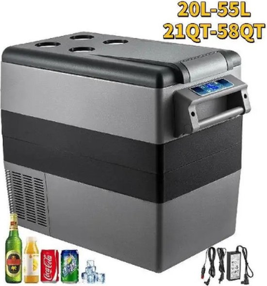 BBV Auto Koelbox - Koelbox 12V - Koelbox Elektrisch - Autokoelkast - Auto Koelbox 12V - 20 Liter - Tot 48 Blikjes - Met App en Cup Holders van BBV