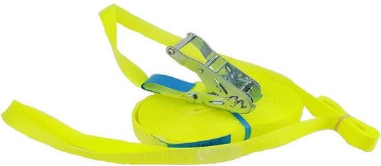 BCF-Products Hulplijn voor Slackline - Slackline - 15 Meter - Verkeersgeel - 25mm - Balansspel van BCF-Products