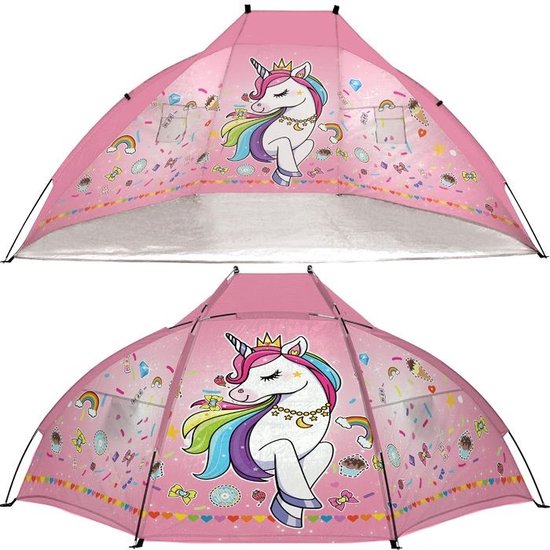Beach Shelter Unicorn - Roze (270x120x120cm) van Summertime Beach.