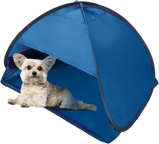 Beach Sun Shelters - Pop Up Sunshade Tent for Anti-UV Windproof Camping Picnic - Small Dogs Cats and Other Small Pets Blue Beach Tent van Merkloos