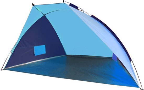 Beachshelter strandtent/windscherm - blauw - 270 x 120 cm - Strandtent - Zon/wind bescherming voor kinderen van Deryan