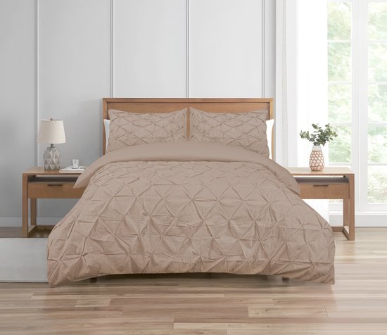 Beau Maison Dekbedovertrek Augustine Taupe 200x200/220 cm + 2 kussenslopen van Merkloos