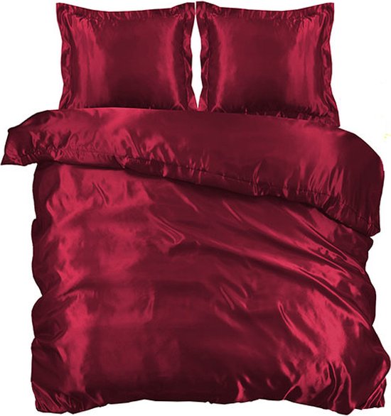 Beauty Silk - Dekbedovertrek Satijn - Rood - 140x200/220 van Beauty Silk
