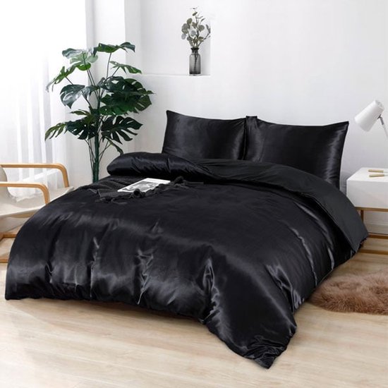 Beauty Silk - Dekbedovertrek Satijn - Zwart - 240x200/220 van Sleeptime Prestige
