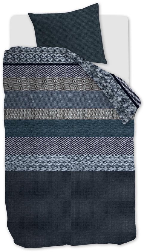 Beddinghouse Enzo dekbedovertrek - Eenpersoons - 140x200/220 cm - Blauw van Merkloos