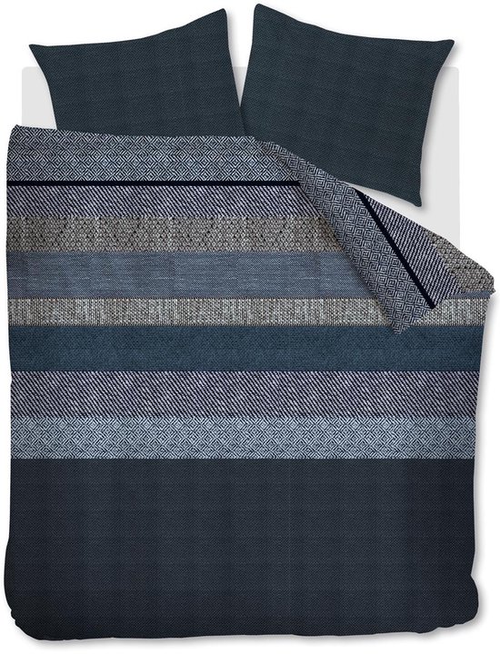 Beddinghouse Enzo dekbedovertrek - Tweepersoons - 200x200/220 cm - Blauw van Beddinghouse