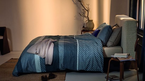 Beddinghouse Fera dekbedovertrek - Eenpersoons - 140 x 200/220 cm - Blauw van Merkloos