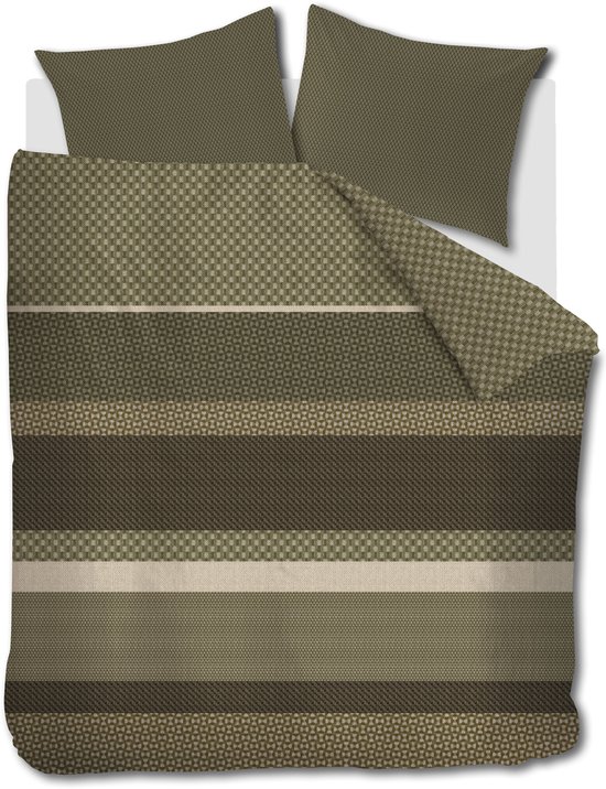 Beddinghouse Fera dekbedovertrek - Lits-Jumeaux - 240 x 200/220 cm - Groen van Merkloos