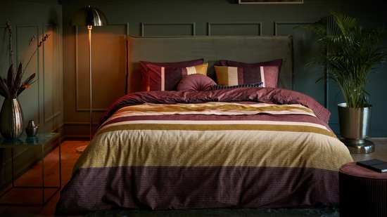 Beddinghouse Jorren dekbedovertrek - Lits-Jumeaux - 240x200/220 cm - Donker Rood van Beddinghouse