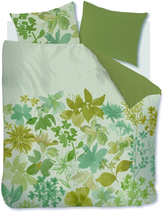 Beddinghouse Lilian dekbedovertrek - Eenpersoons - 140 x 200/220 cm - Groen