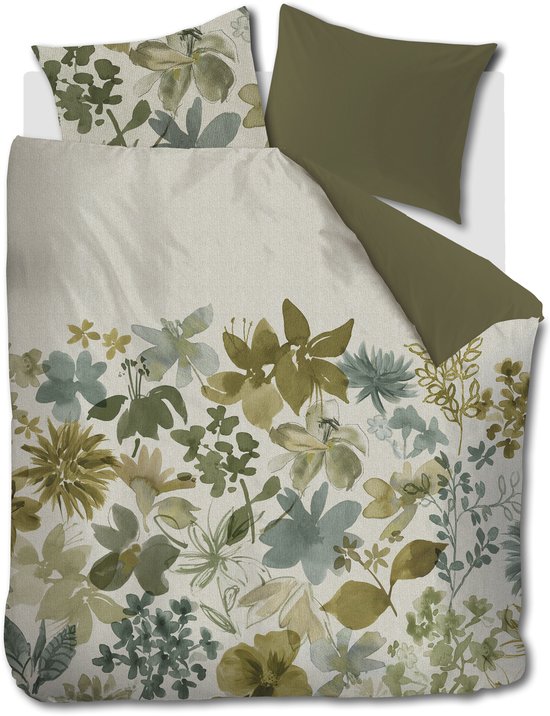 Beddinghouse Lilian dekbedovertrek - Tweepersoons - 200 x 200/220 cm - Groen van Beddinghouse