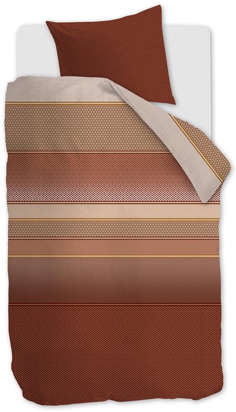 Beddinghouse Romeo dekbedovertrek - Eenpersoons - 140x200/220 cm - Steenrood van Beddinghouse