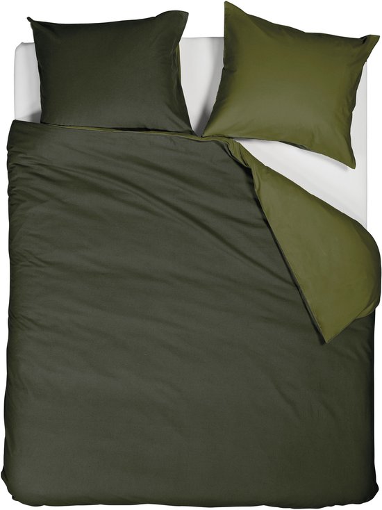 Beddinghouse Warm dekbedovertrek - Tweepersoons - 200 x 200/220 cm - Groen