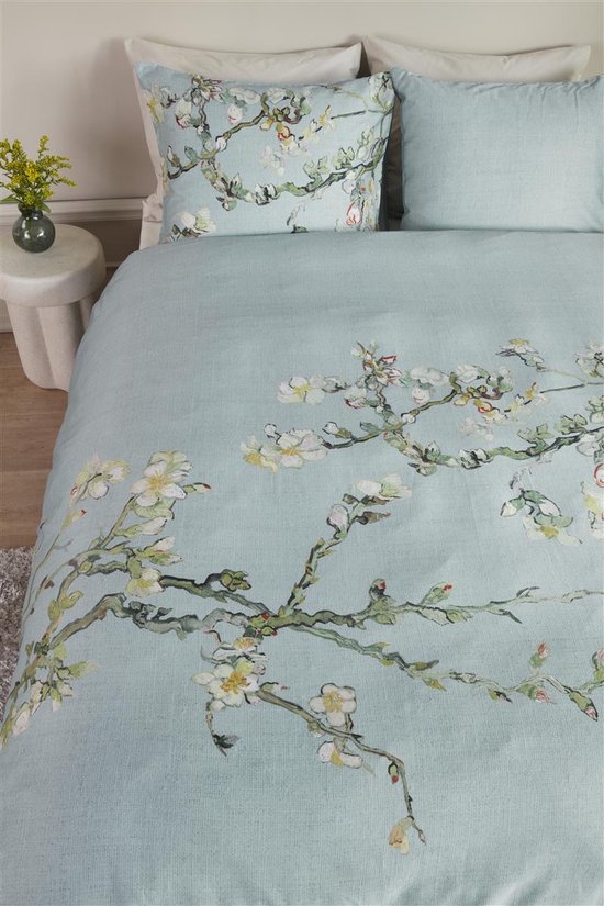Beddinghouse x Van Gogh Museum Blossom dekbedovertrek - Eenpersoons - 140x200/220 cm - Blauw Grijs van Merkloos