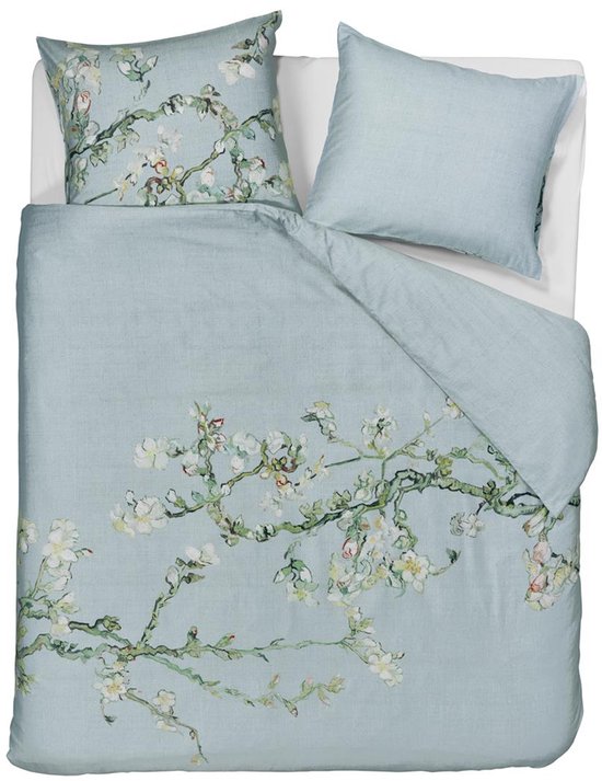 Beddinghouse x Van Gogh Museum Blossom dekbedovertrek - Tweepersoons - 200x200/220 cm - Blauw Grijs van Merkloos