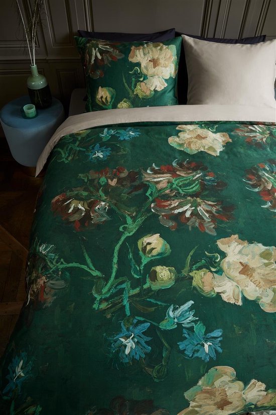 Beddinghouse x Van Gogh Museum Peonies dekbedovertrek - Lits-Jumeaux - 240x200/220 - Groen van Beddinghouse