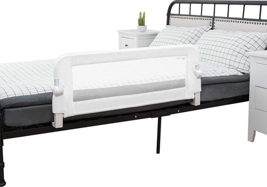 bedrail opvouwbare bedbeschermer met verstelbare riem, opvouwbaar met één klik, valbeveiliging, bed 180° opvouwbaar, voor ouderbedden, kinderbedden (wit, 105 x 42 cm) van JINTDX.