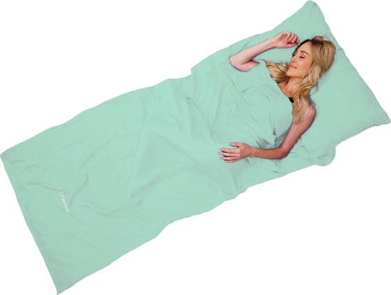 Beefree lakenzak - dunne zomerslaapzak - liner - 220x90 cm - Tiffany groen van Merkloos