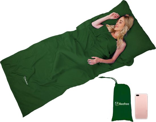 Beefree lakenzak - Dunne zomerslaapzak - liner | Groen van Bo-Camp