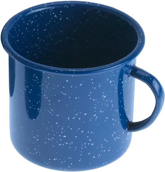 Beker Buitenshuis - Emaille Mok - Kamperen en Hiken - Dubbel Ovengehard - 550 ml - Blauw