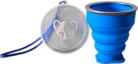 Beker - Opvouwbare beker - Drink Beker - Vakantie - Water - Siliconen - 288ML - Blauw van MSV
