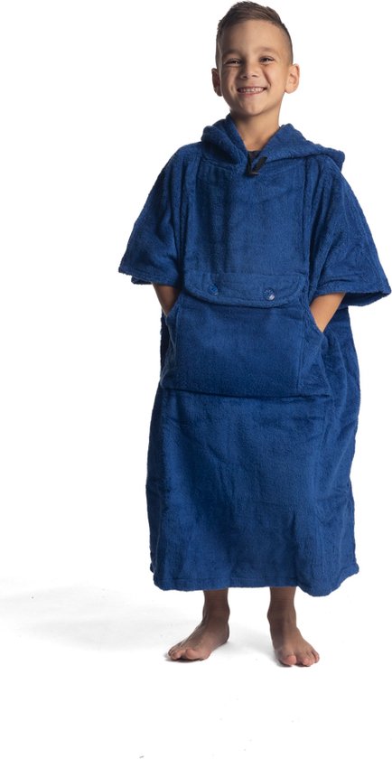 Belieff Poncho Handdoek - Dino Snuggie - Badcape Kinderen - Badponcho Kinderen - Strandponcho Kind - Badponcho Jongen - Badponcho Meisje - Omkleed Handoek - Kind 6/10 jaar - Maat 134/158 – 100 cm – Blauw van Belief