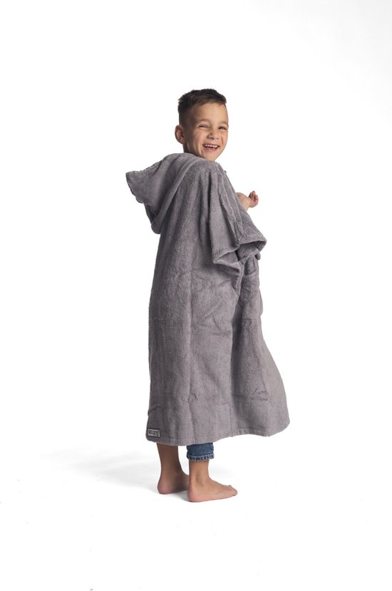 Belieff Poncho Handdoek - Dino Snuggie - Badcape Kinderen - Badponcho Kinderen - Strandponcho Kind - Badponcho Jongen - Badponcho Meisje - Omkleed Handoek - Kind 6/10 jaar - Maat 134/158 – 100 cm – Lichtgrijs van Belief