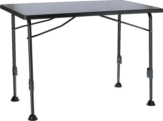 Bellano tafel sevelit dark grey 100 - Extra stevig Sevelit tafelblad met kunststof omranding - Zeer stabiel lichtgewicht stalen frame - Voorzien van stabilisatievoeten
