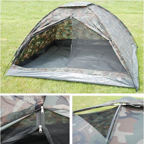 Bellatio Camo Tent 3 Koepeltent - Groen - 4 Persoons van Bella