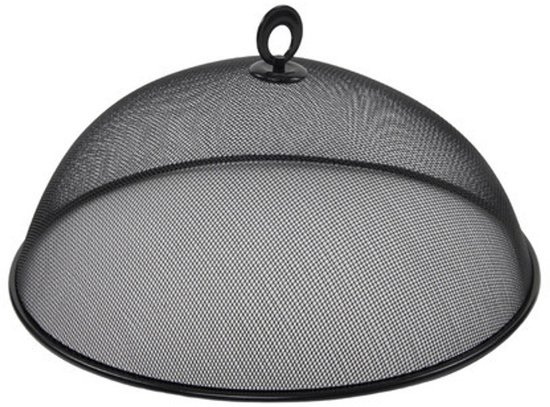 Bellatio Design Vliegenkap - zwart - D35 x H16cm - buiten eten - anti insecten - RVS - voedsel beschermen - voedselkap - afdekkap van Bellatio