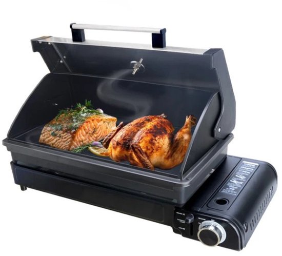 Benelux Select Butaangas Kooktoestel - Butangas Kooktoestel Camping - Gas Stove - 2700 W - Met Grill - 60.5 x 29 x 12.5 cm van Merkloos