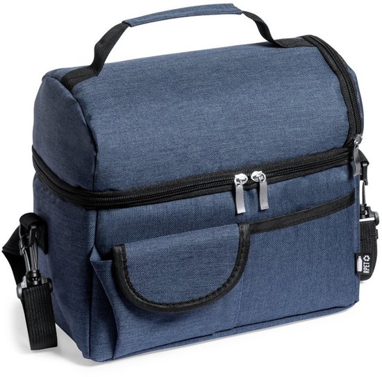 Benson Easy Travel Koeltas - voor lunchpakket of drankjes - 12 liter - 25 x 15 x 24 cm - Draagband - Blauw - Diverse compartimenten van Merkloos