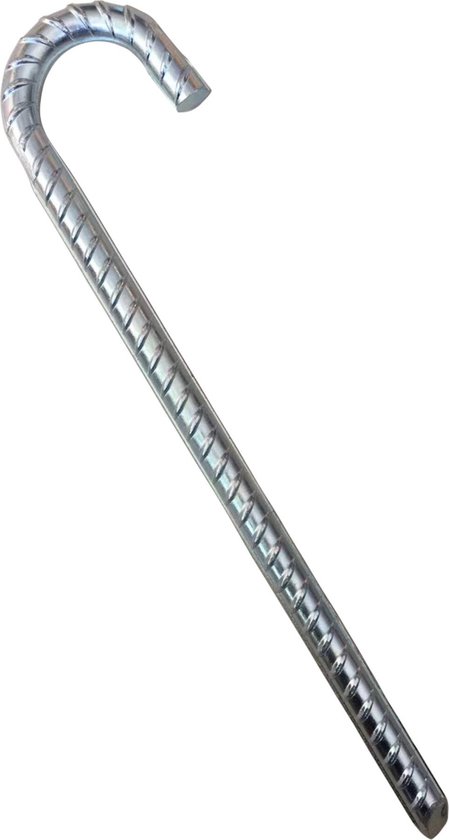 Benson Gebogen stalen grondpen - schroeftanden - verzinkt - 38 cm - Ø 16 mm van Benson