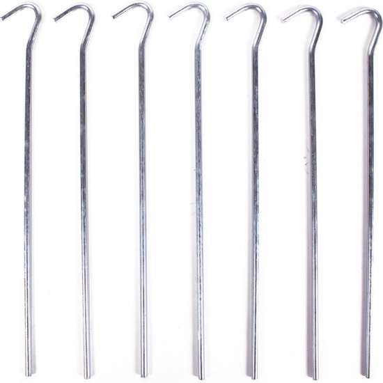 Benson Grondpen/tentharing - 7x - zilver - metaal - 22 cm - Rotspen - Spijkerharing