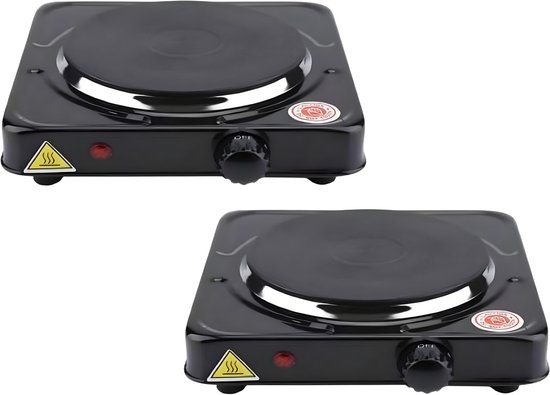 Benson Kookplaat elektrisch - 2x - 1 pit - 22 cm - 1000 W - camping kooktoestel van Benson