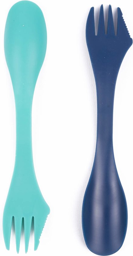 Benson Multifunctionele spork - 3-in-1 bestek - kunststof - 17,5 cm - 2 stuks van Benson