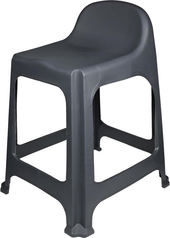 Benson Stapelbare stoel - lichtgewicht - antraciet - draagkracht 100 kg - binnen en buiten van Benson