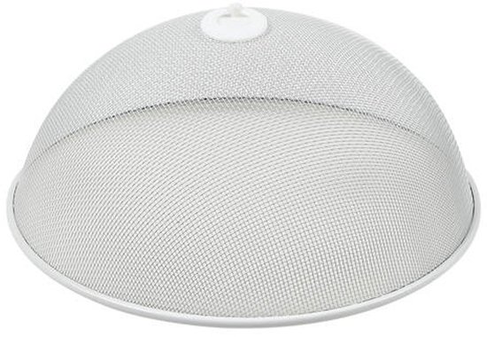 Benson Voedselkap - rond - 30 cm - wit - metaal - vliegenkap - foodcover