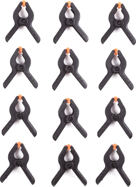 Benson Zeilklemmen - 16x - kunststof - 6 cm - veerklemmen - klemmen - zeilen vastzetten van Merkloos