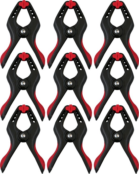 Benson Zeilklemmen/veerklemmen - 10x - kunststof - 15 cm - profi lijmklemmen met rubber heft van Benson