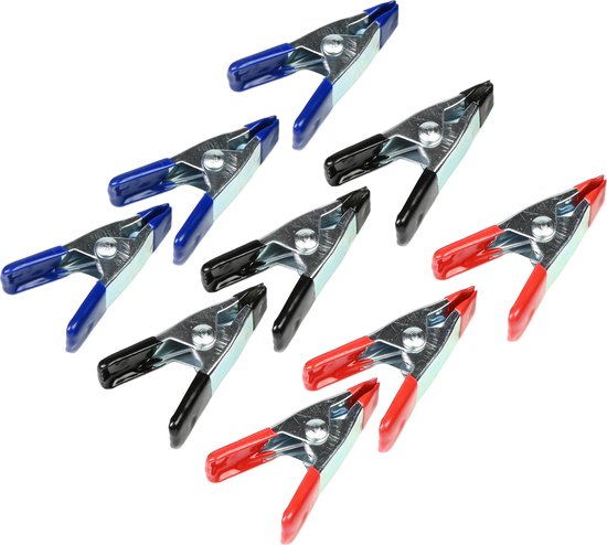 Benson Zeilklemmen/veerklemmen - 12x - staal - 5 cm - mini lijmklemmen van Benson