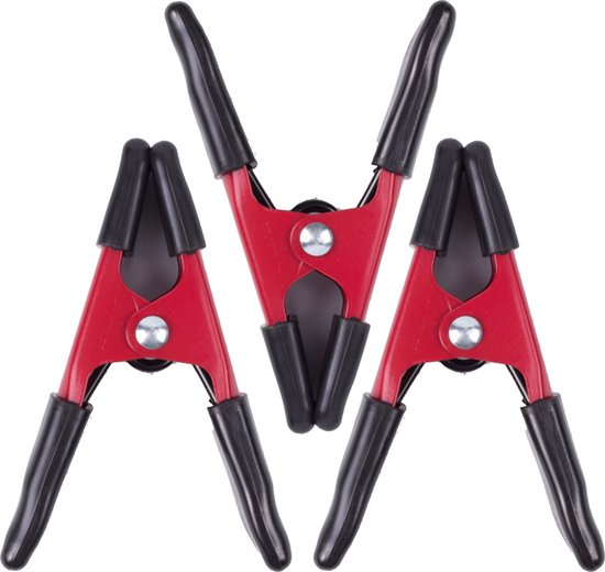 Benson Zeilklemmen/veerklemmen - 3x - staal - 10 cm - lijmklemmen van Benson
