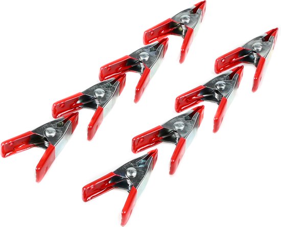 Benson Zeilklemmen/veerklemmen - 8x - staal - 5 cm - mini lijmklemmen van Benson